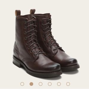 Brown Leather Lace-Up Boots